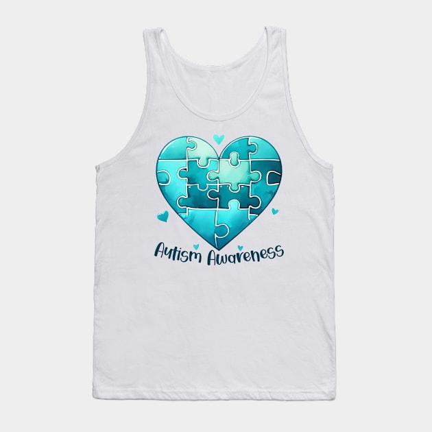 Puzzle Heart Autism Awareness Gift for Birthday, Mother's Day, Thanksgiving, Christmas Tank Top by skstring